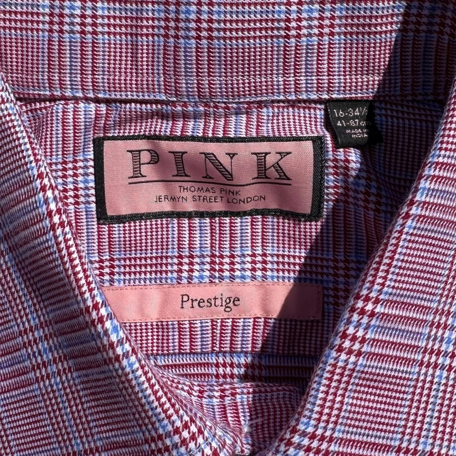 PINK Thomas Pink Shirt Prestige Long Sleeve French Cuff Men's UK Size L