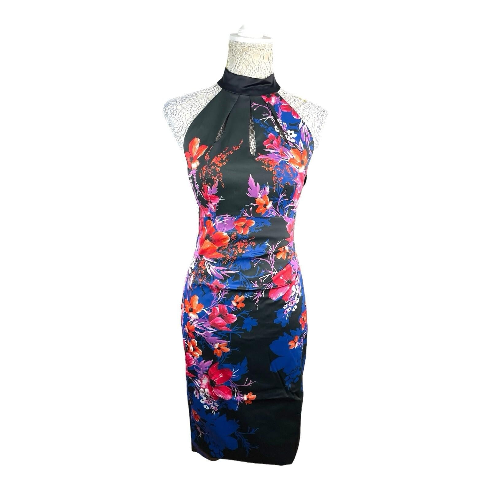 Karen Millen Multicolour Floral Midi Dress Women’s UK Size 10