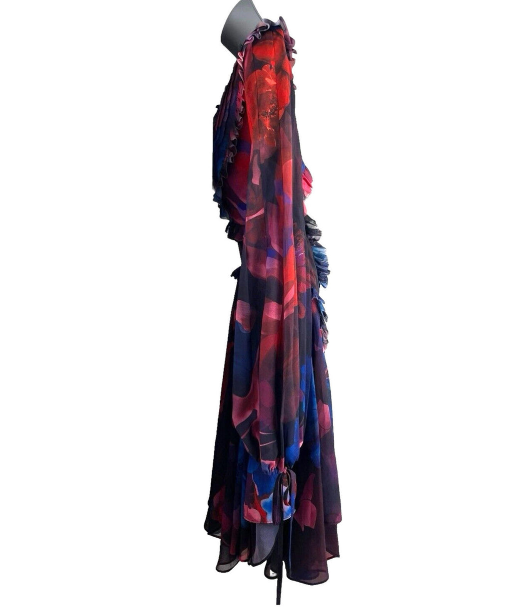 Pretty Little Thing Multicolour Floaty Midi Dress Chain Detail Women’s UK Size 8