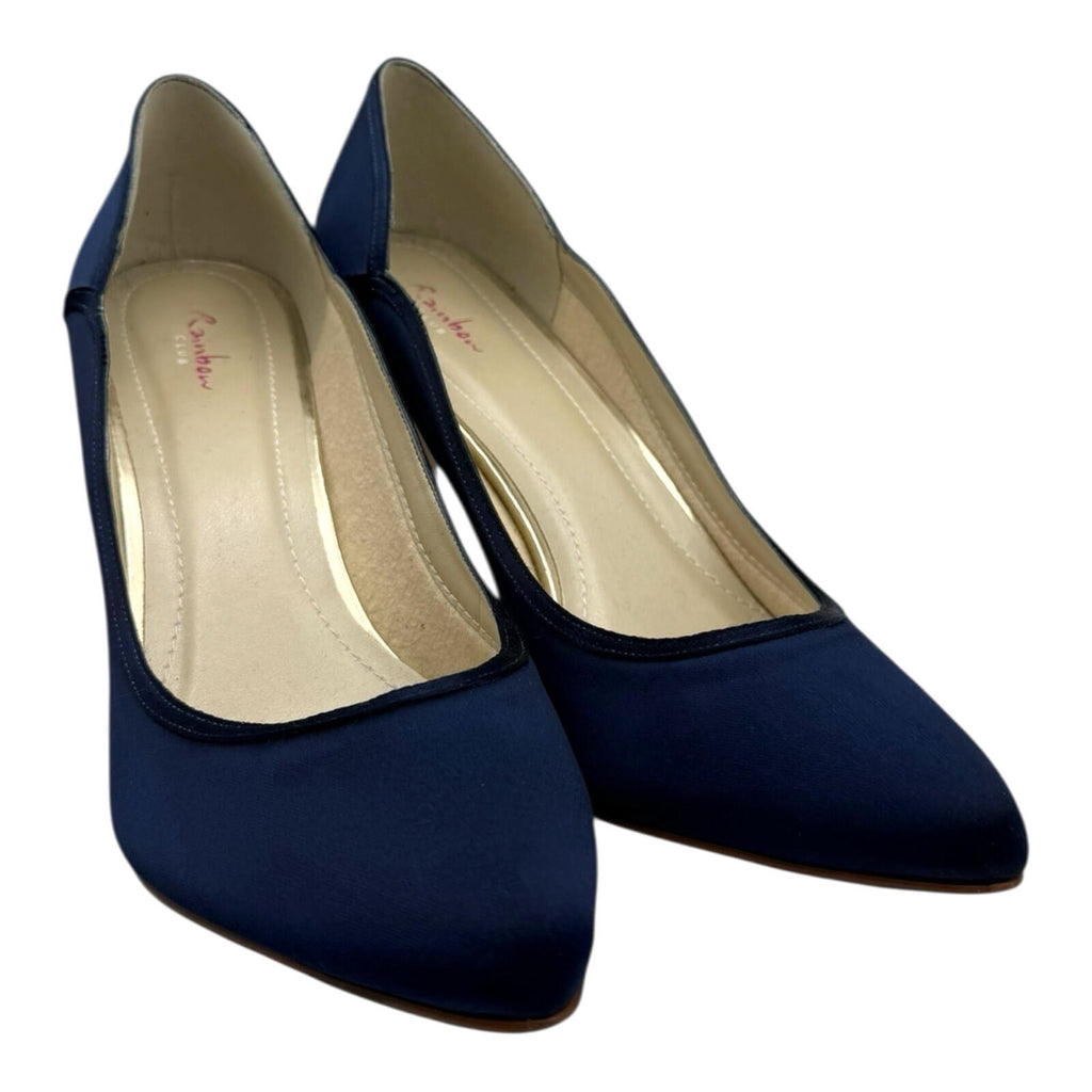 Rainbow Club Satin Court Shoes Women’s UK Size 6 Pointed Almond Toe Royal Blue