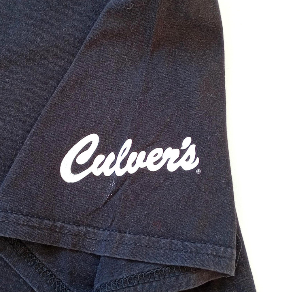 Culvers Restaurant T-Shirt Women's UK Size L Black Crew Neck Team Curd USA