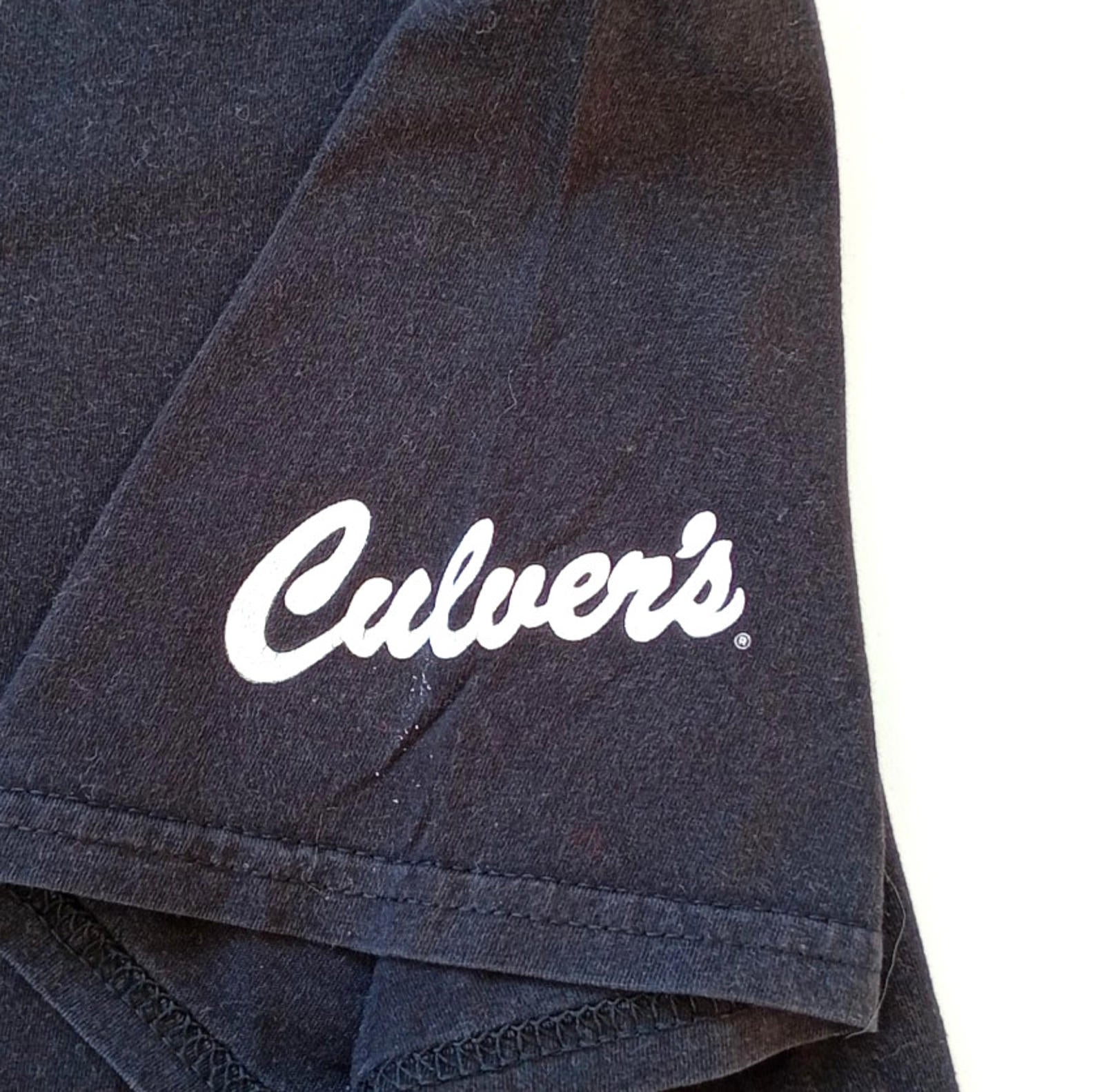 Culvers Restaurant T-Shirt Women's UK Size L Black Crew Neck Team Curd USA