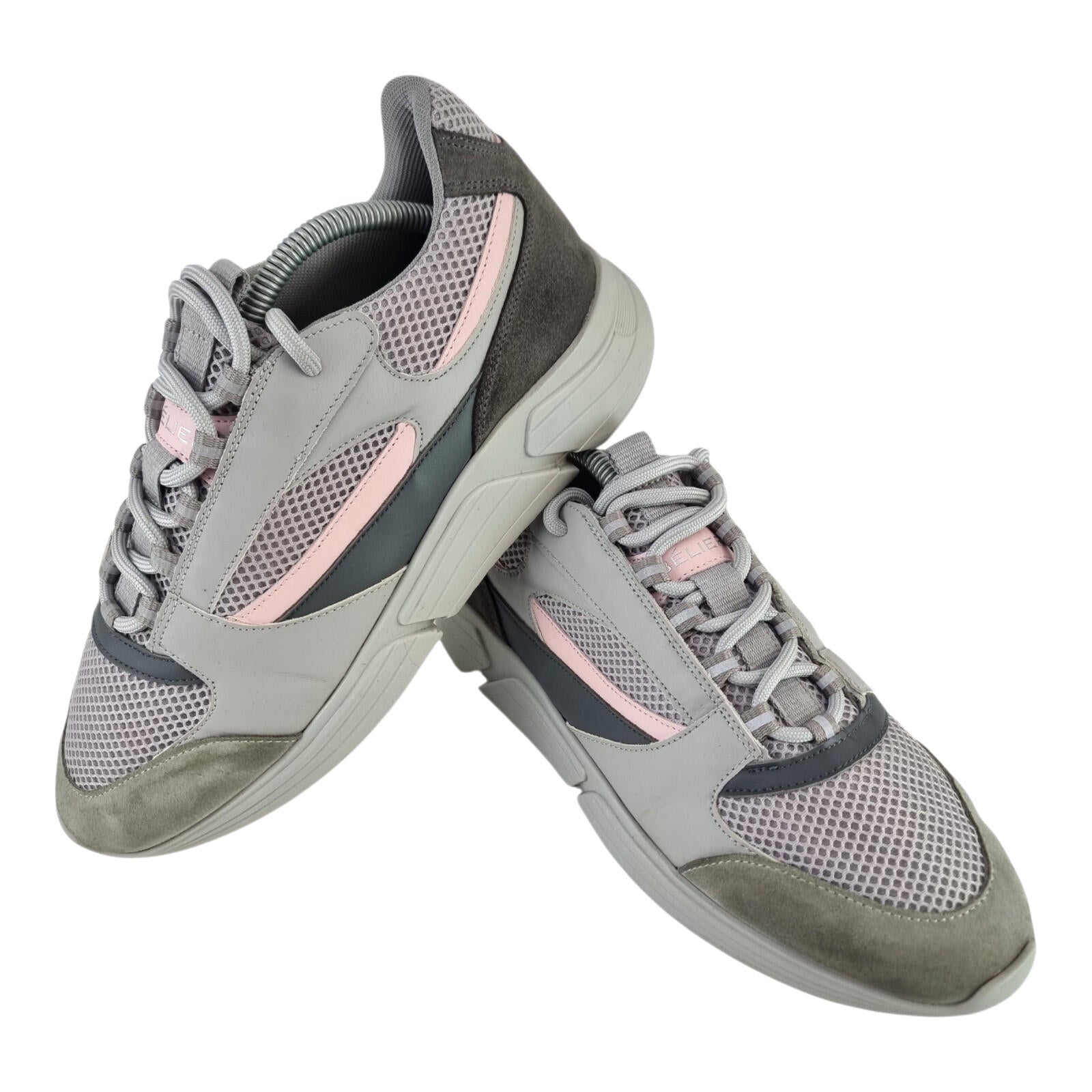 Belier A Sport Runner Trainer Men's UK Size 8 Low Top Grey Pink Sneakers