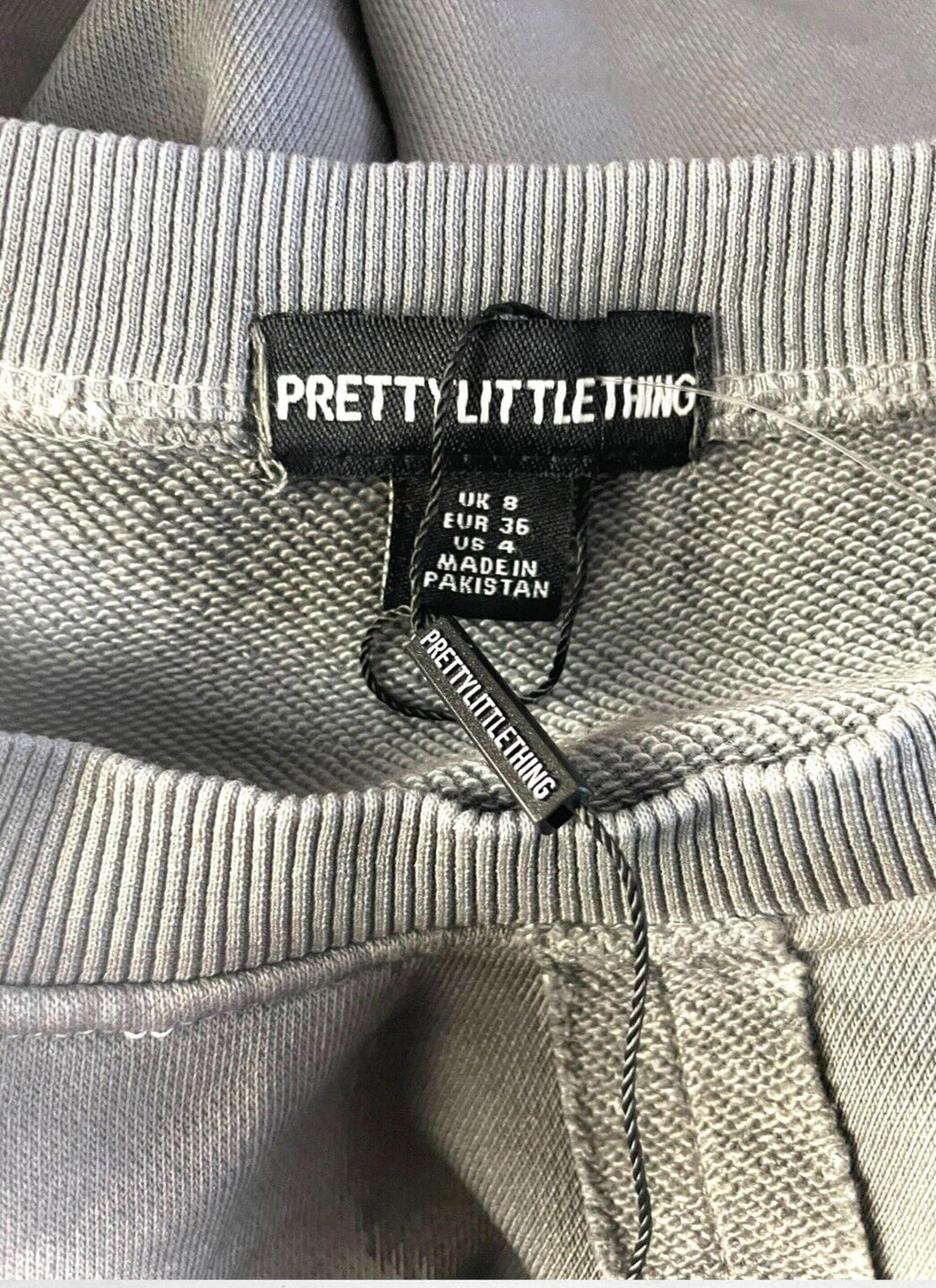 Pretty Little Thing Jumper Jersey Grey Distressed Oversized Women’s UK Size 8