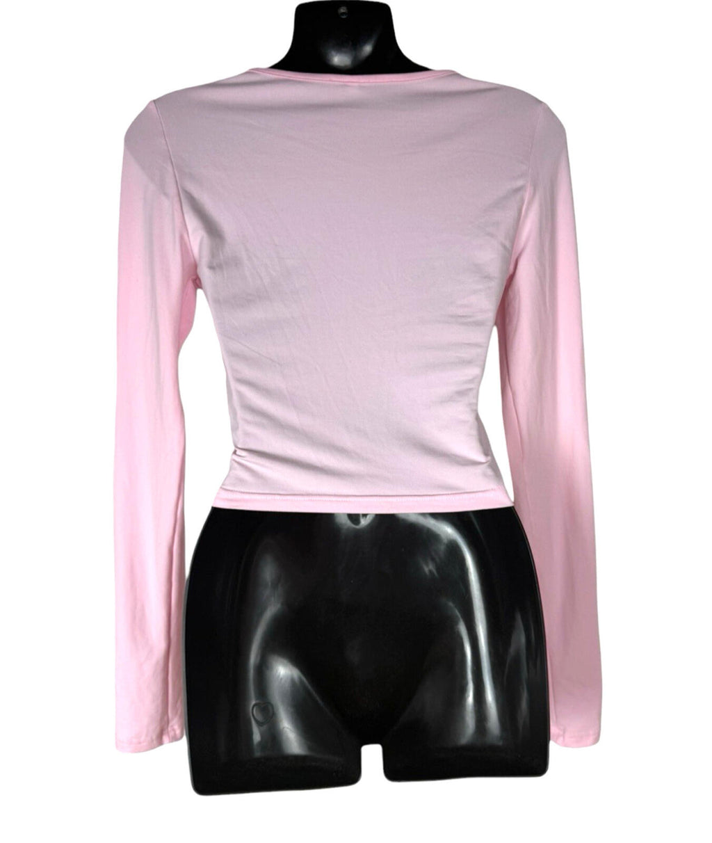 Pink Co Ord Set Women’s UK Size XS High Waist Flared Trouser & Crop Top Set
