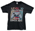 Gaming Console Birthday Teen Graphic Print T-Shirt Men's Size S Black Crew Neck