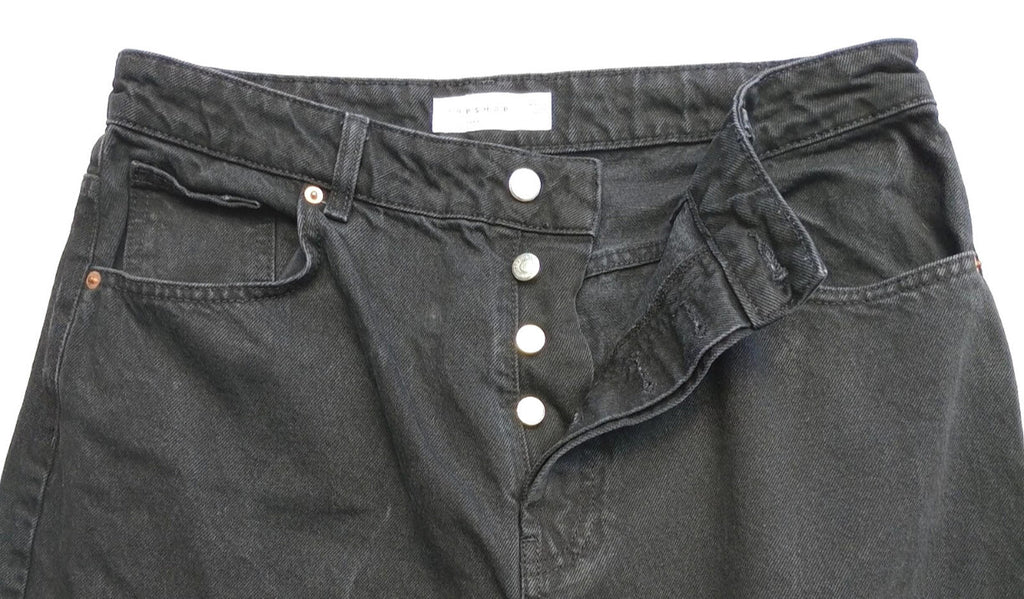 Topshop Jeans Men's UK Size 34" Waist 32" Leg Black 100% Cotton 5 Pocket Design