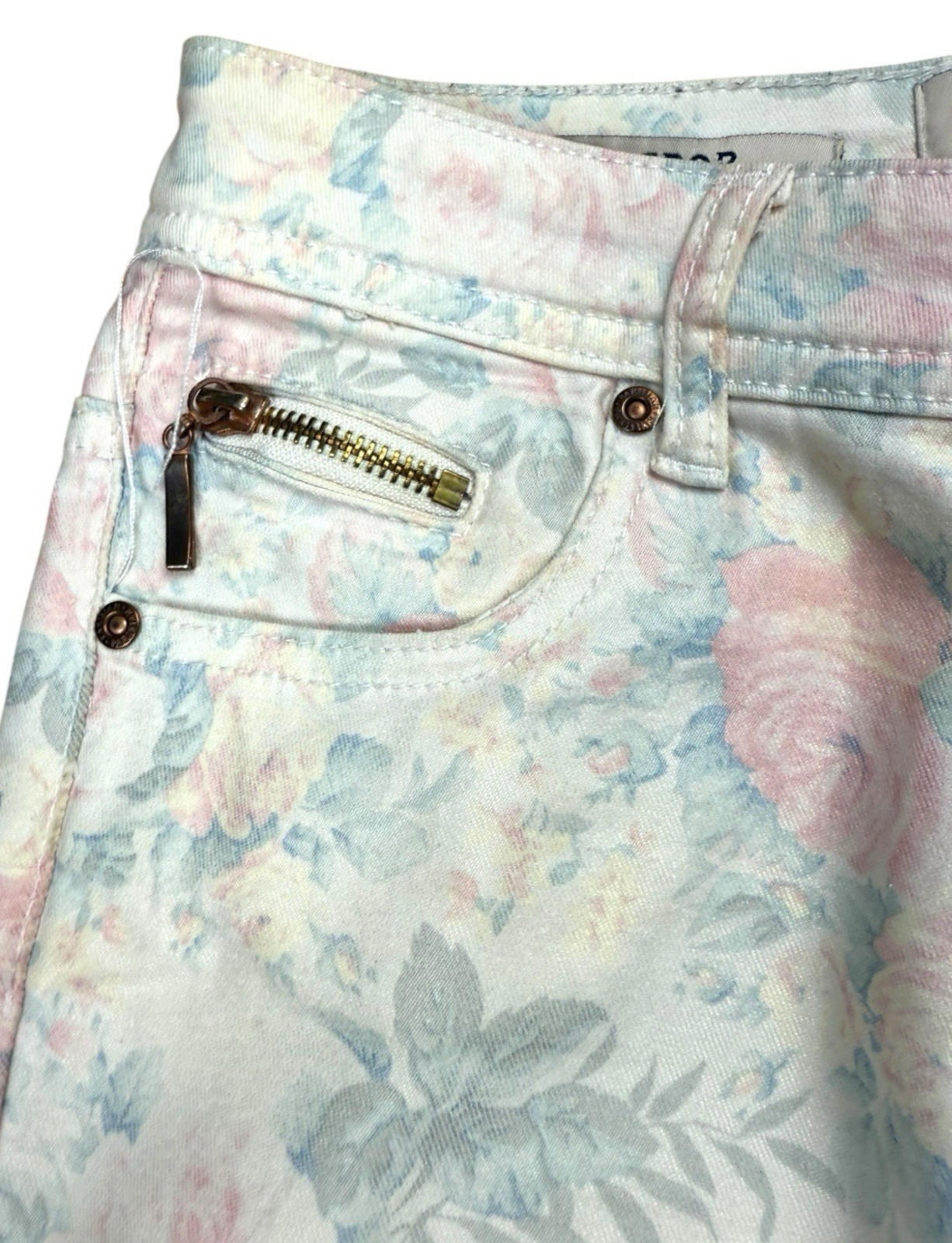 Parisian Collection Cropped Jeans Floral Print Stretch Women’s UK Size 8