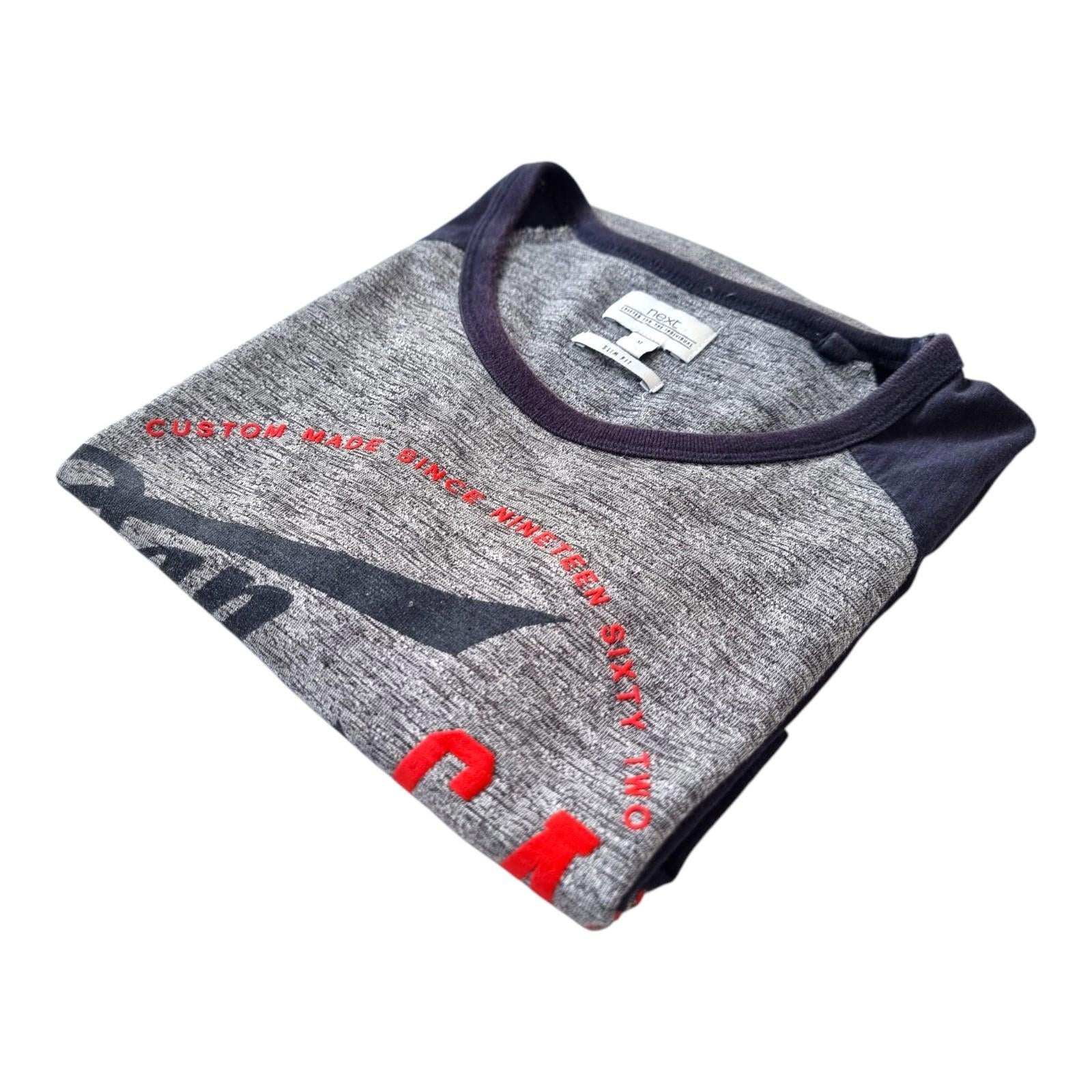 Next T-Shirt Grey San Francisco Slim Fit Crew Neck 100% Cotton Men's UK Size XL