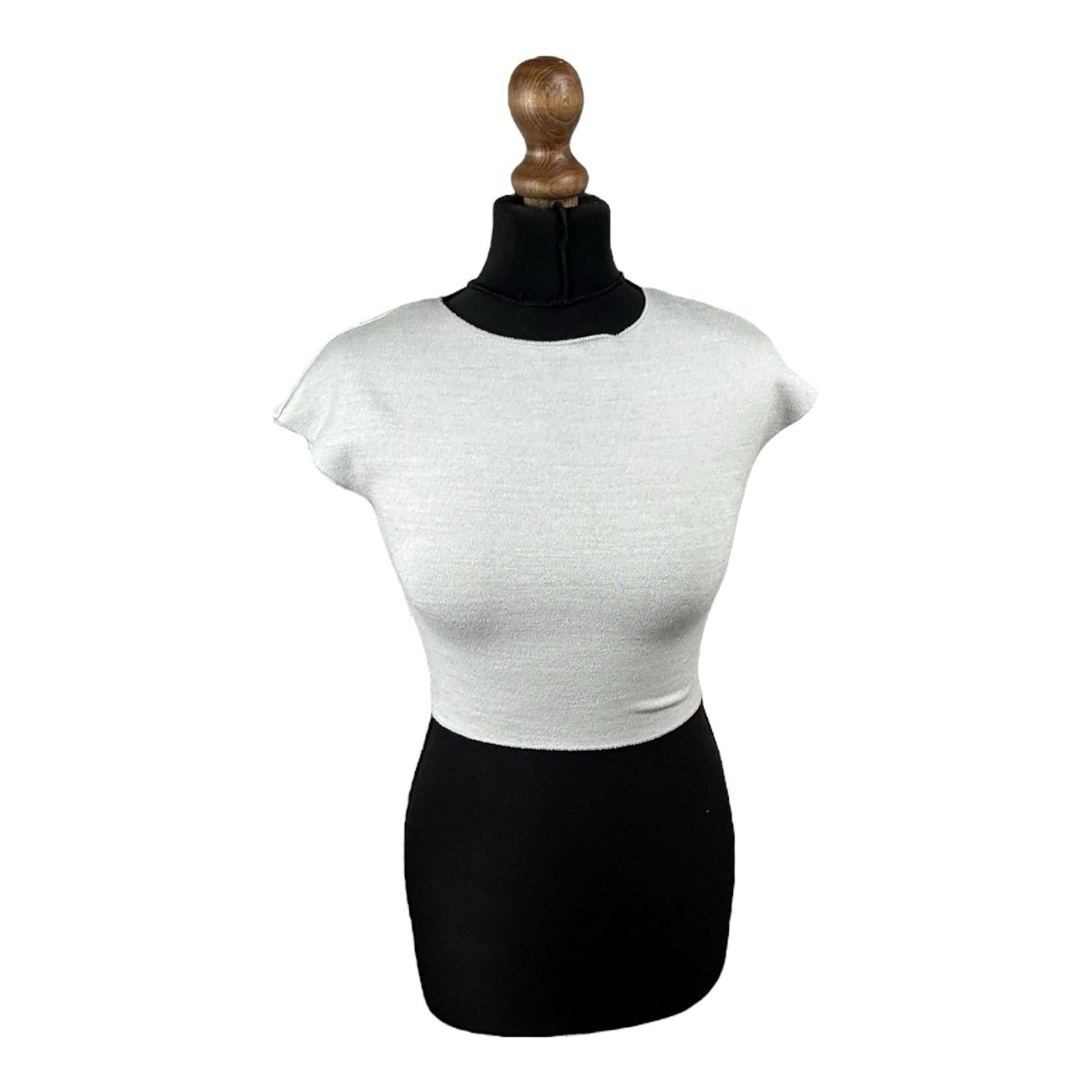 Zara Off White Crop Top. Baby Tee Stretch Women’s UK Size S