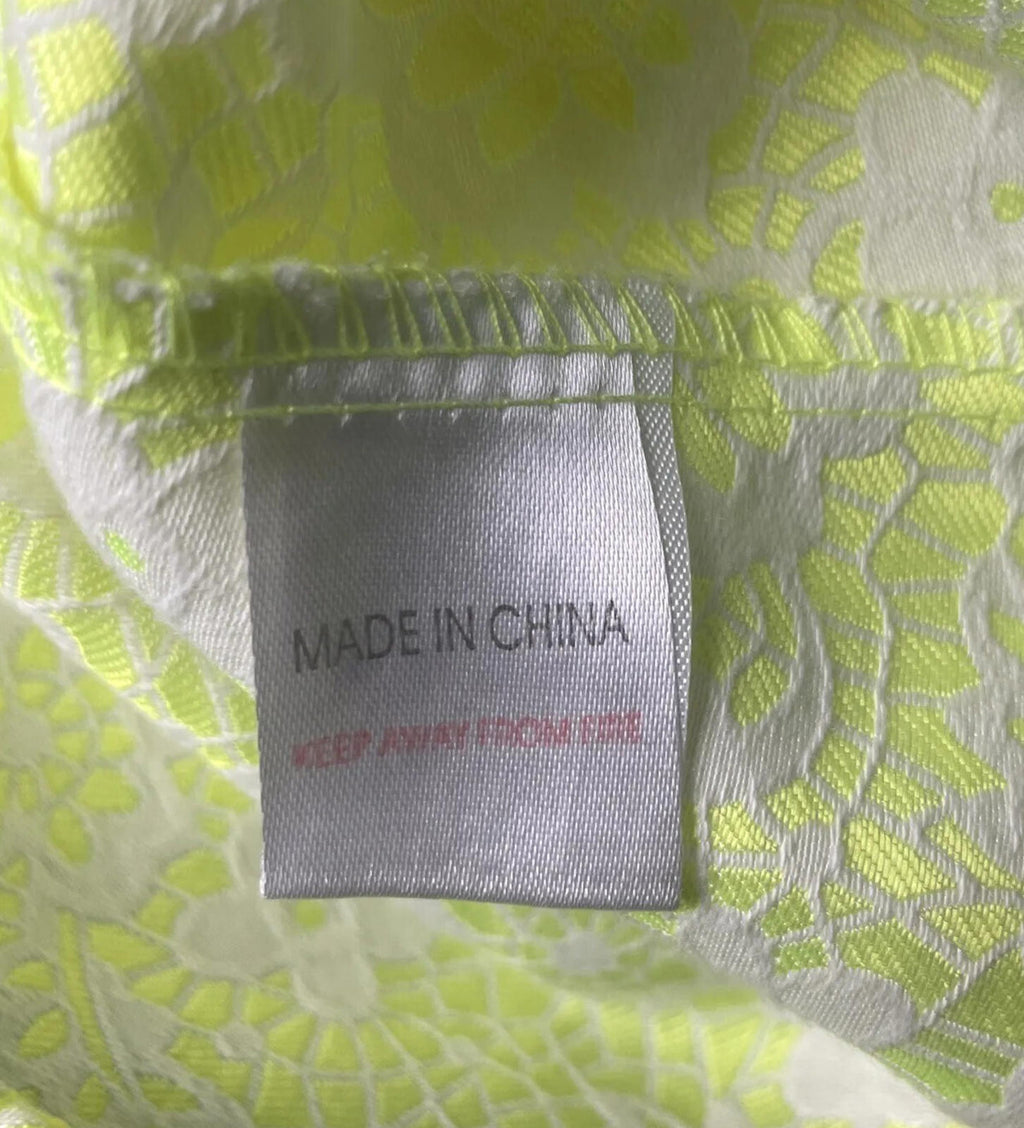 Glamorous Jacquard Skater Dress Women's UK Size XS Yellow Floral Cut-Out Back