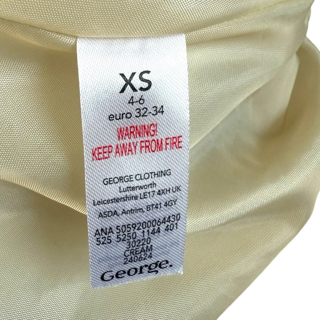 George Beige Puffer Jacket Cropped Collared Pockets Women’s UK Size XS 4-6