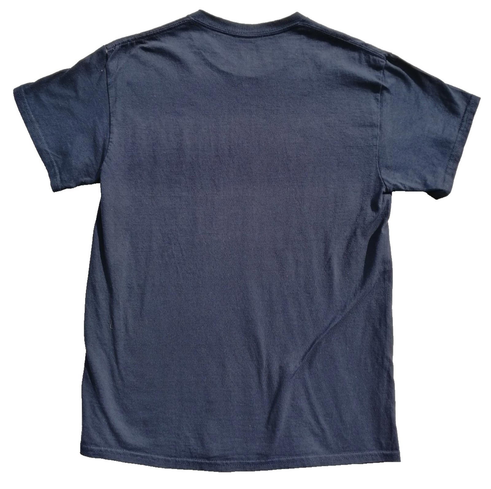Sharks Uni Graphic Print T-Shirt Men's Size S  Navy Crew Neck 100% Cotton