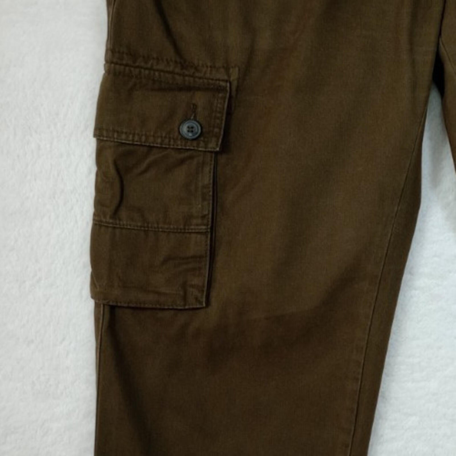 Easy Cargo Trousers Men's UK Size W38 L29 Brown 6 Pocket Design 100% Cotton