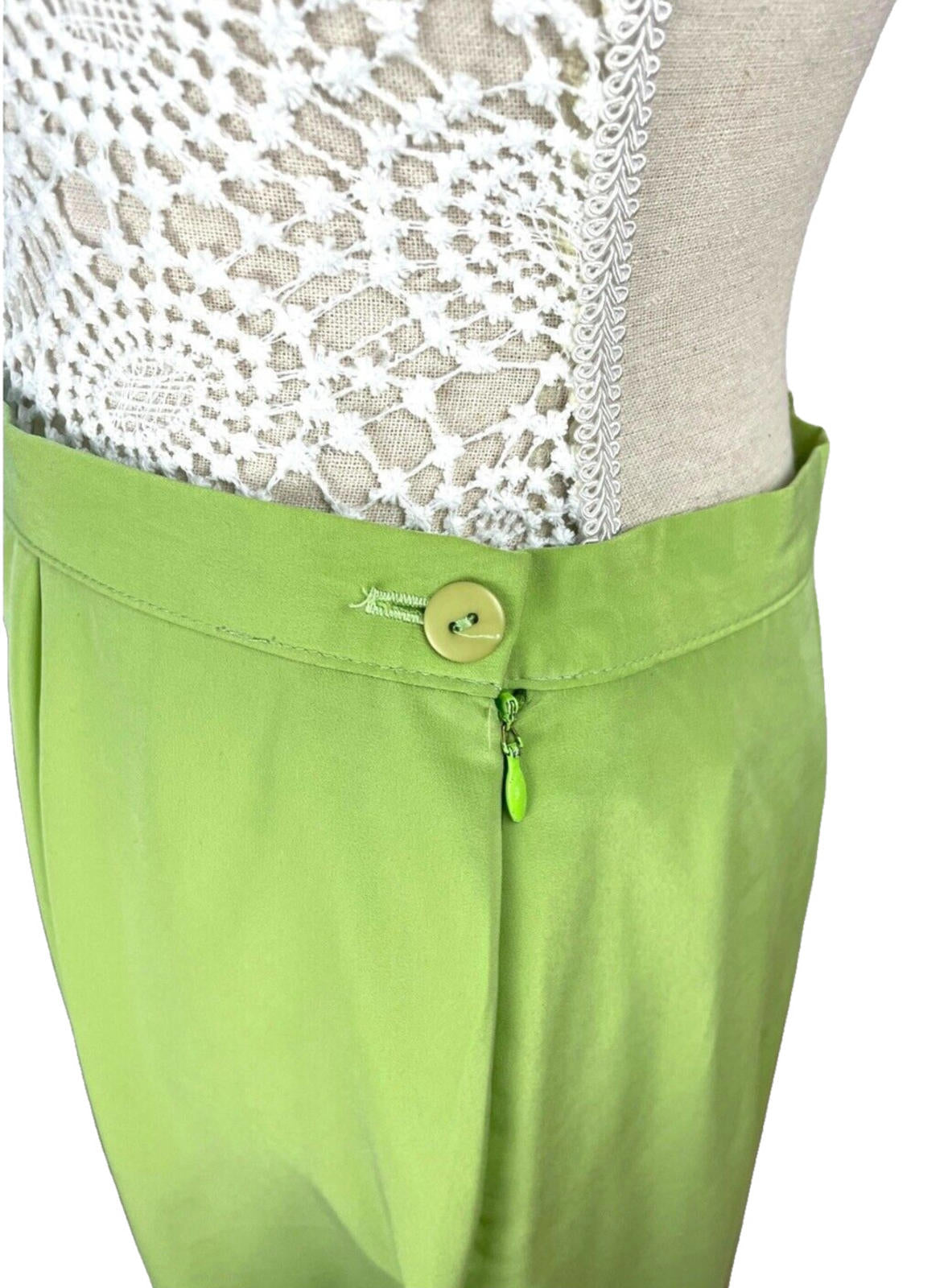 Alexon Skirt & Shirt Blouse Suit Women’s UK Size 14 Green Satin 2 Piece Set
