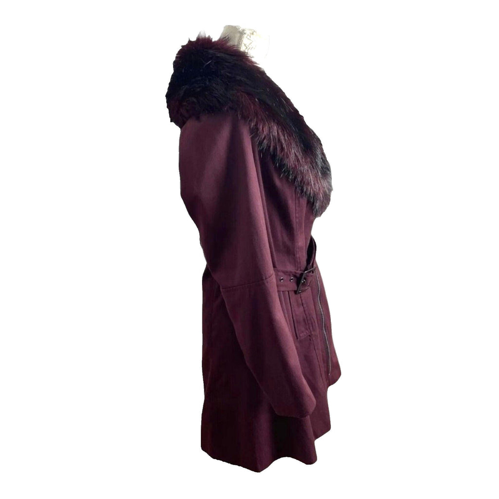Atmosphere Fur Trim Coat Jacket Women's UK Size 10