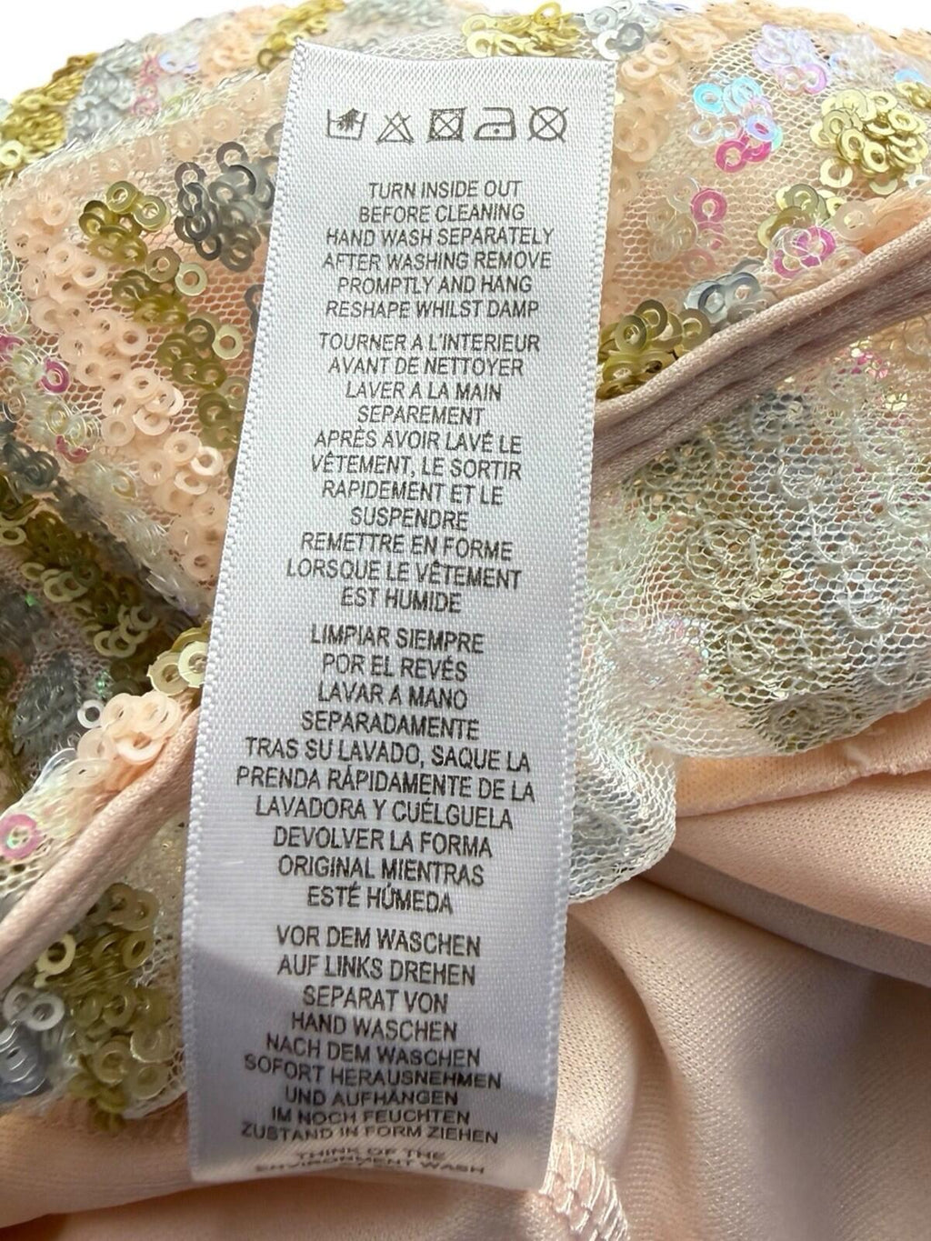 ASOS Sequin Party Dress Women’s UK Size 8 Knee Length Sleeveless Lined Pastel