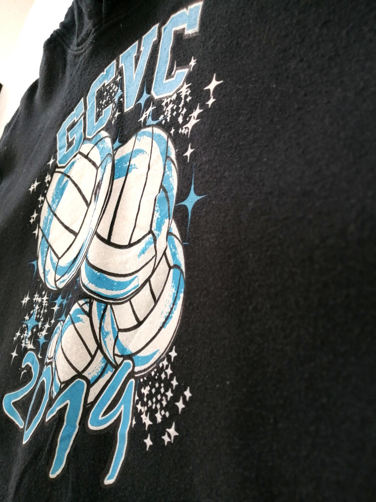 Volleyball Hoodie Women's Size S Graphic Print GCVC 2019 Sports Hooded Pockets