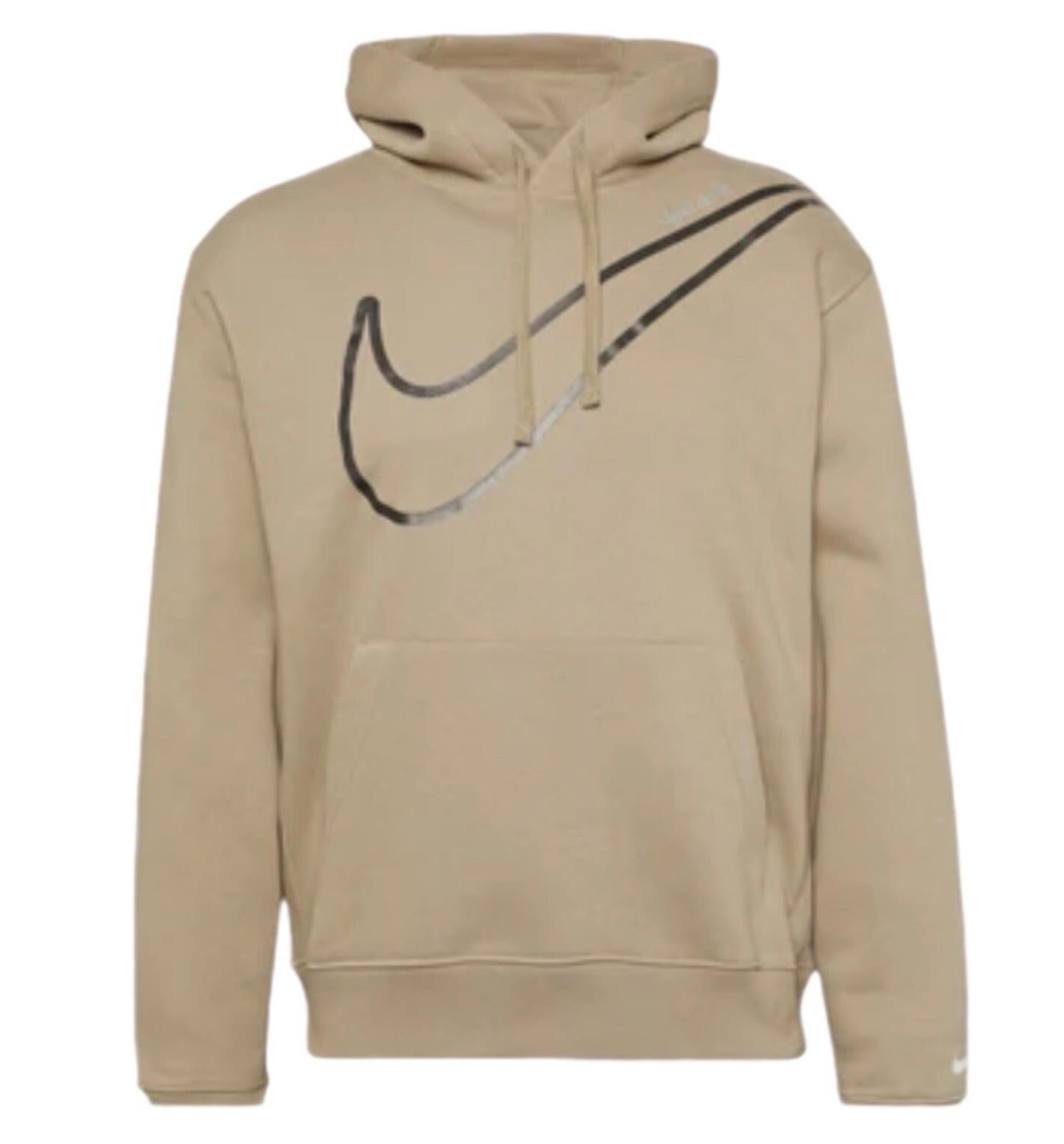 Nike Swoosh Hoodie Fleece Lined Jersey Beige Stone Women’s UK Size S
