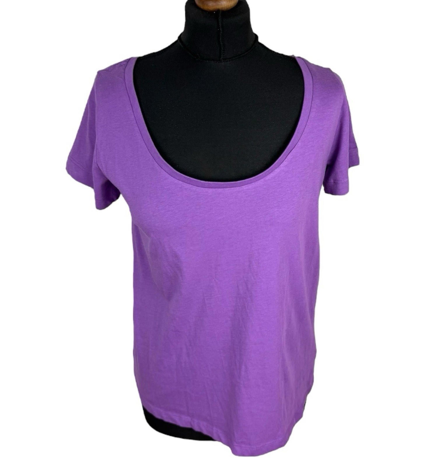 Everyday T-Shirt Blouse Women’s UK Size 10 Purple Scoop Neck Short Sleeve