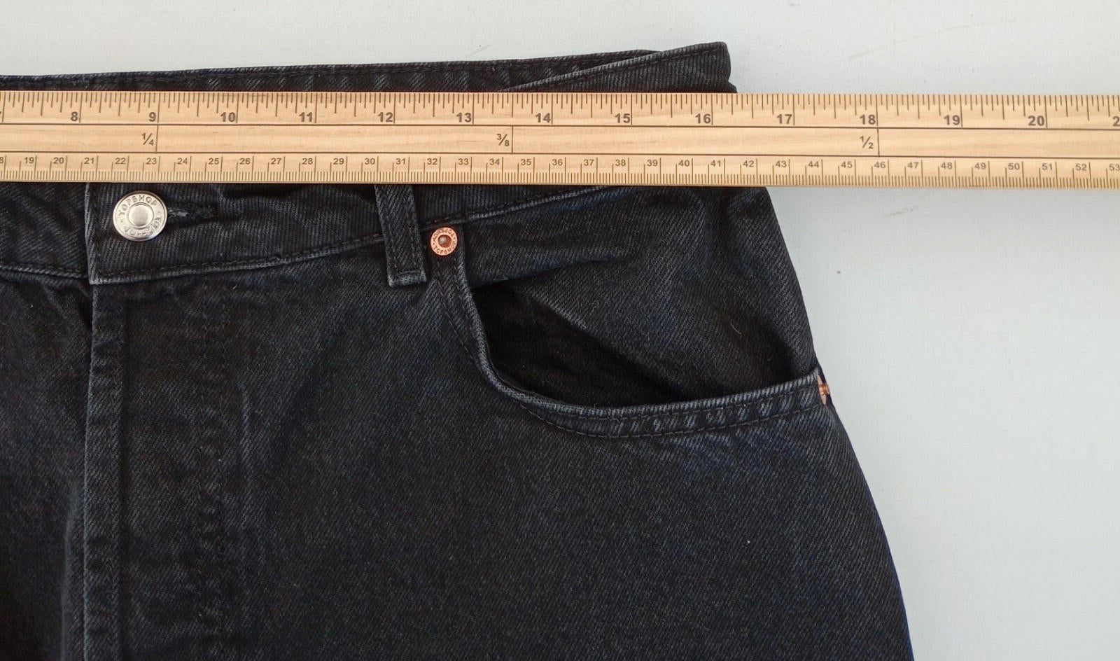Topshop Jeans Men's UK Size 34" Waist 32" Leg Black 100% Cotton 5 Pocket Design