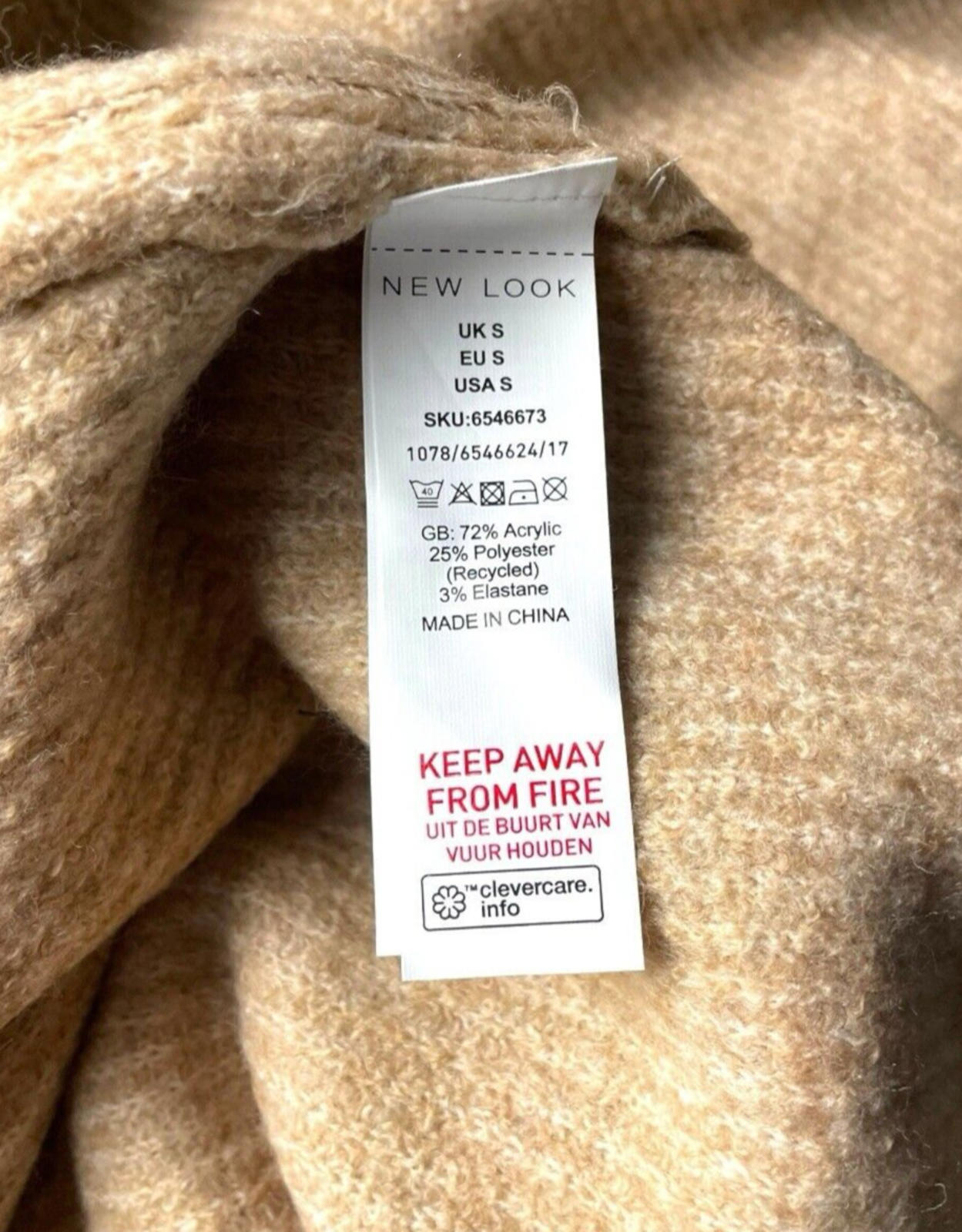 New Look Beige Long Cardigan Soft Touch Relaxed Fit Open Front Women’s UK Size S