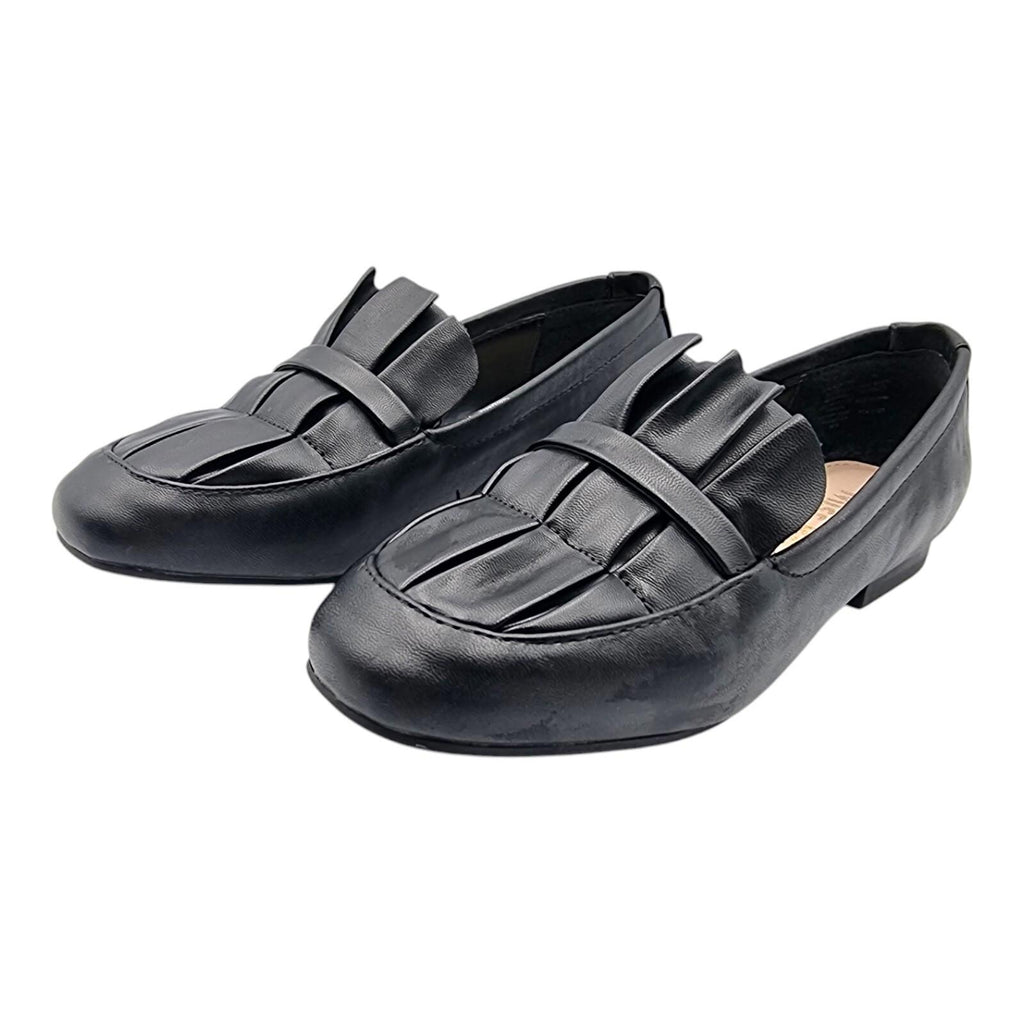 Miss KG Black Slip On Flat Shoes Flats Pleated Nicky Design Women's UK Size UK 3