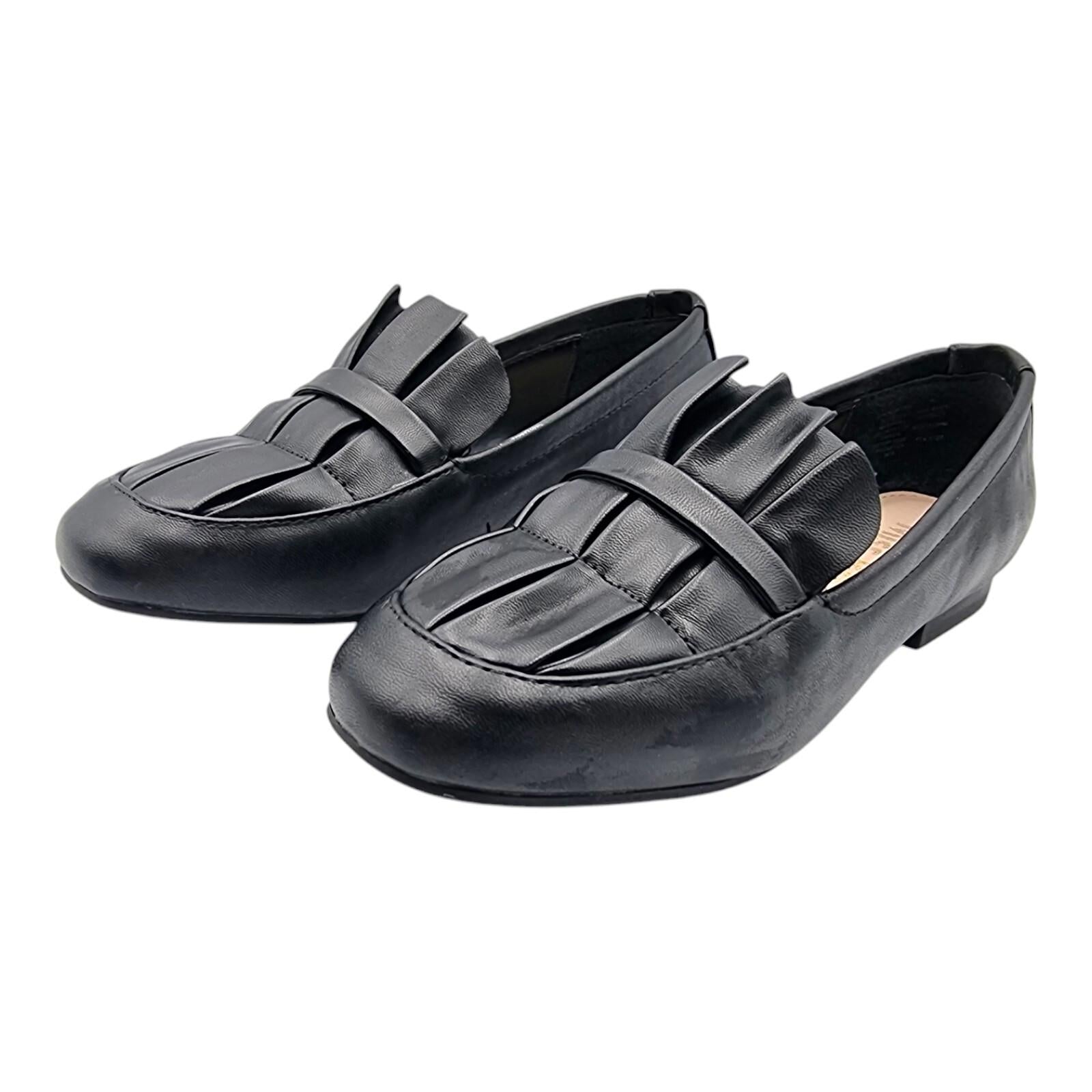 Miss KG Black Slip On Flat Shoes Flats Pleated Nicky Design Women's UK Size UK 3