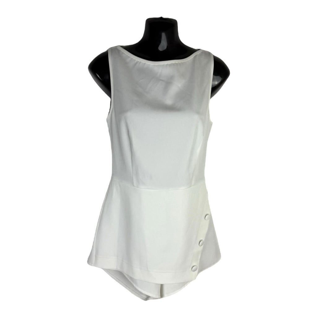 Pretty Little Thing White Romper Playsuit Vintage Look Women’s UK Size 8