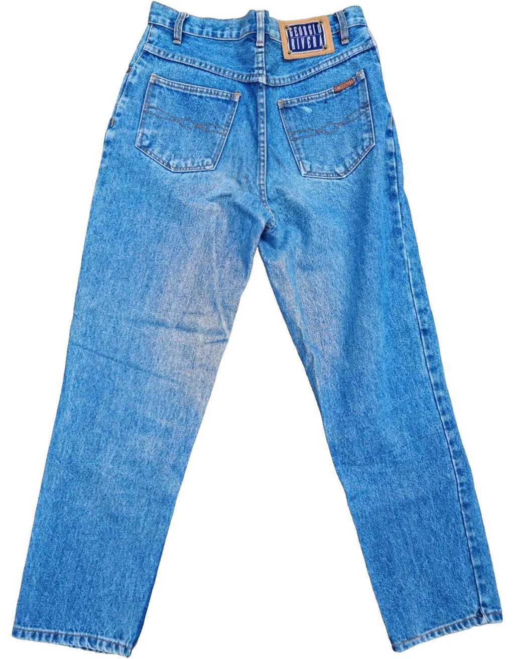 Georgio Rivera Retro Jeans Men's UK Size W30 L30 Blue Denim Straight Leg 90's