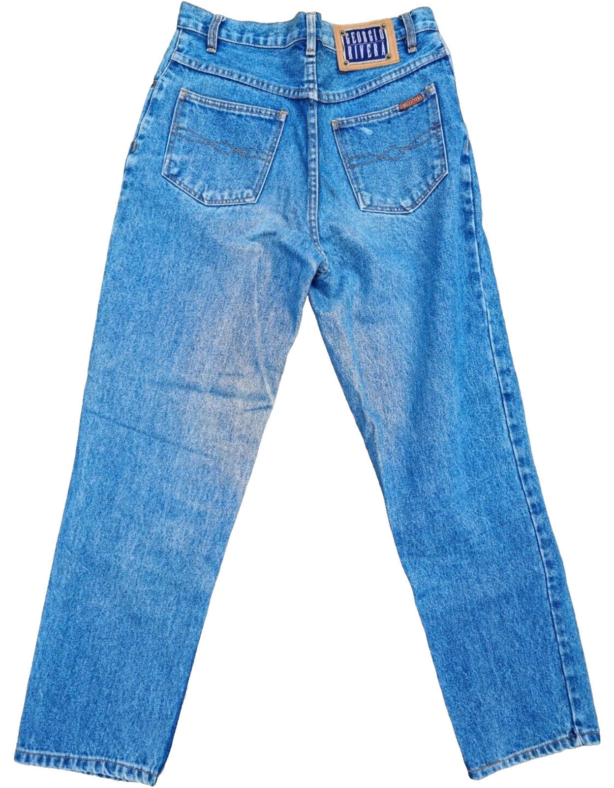 Georgio Rivera Retro Jeans Men's UK Size W30 L30 Blue Denim Straight Leg 90's