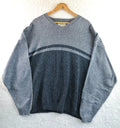 Eddie Bauer Grey Navy Knit Sweatshirt Jumper Men's Size XL Pullover