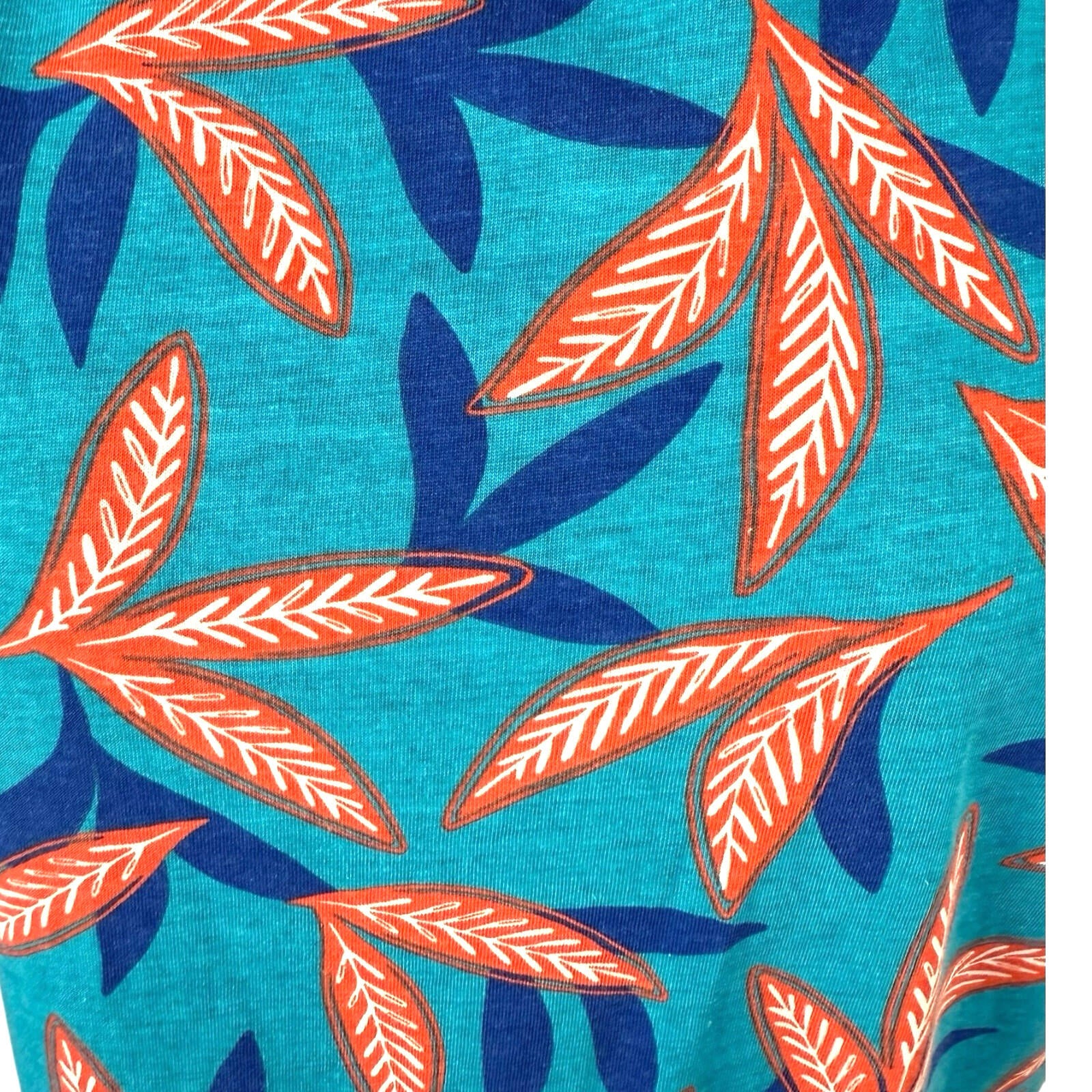 Damart Cotton T-Shirt Blouse Top Women’s UK Size 18-20 Leaf Print Multicolour