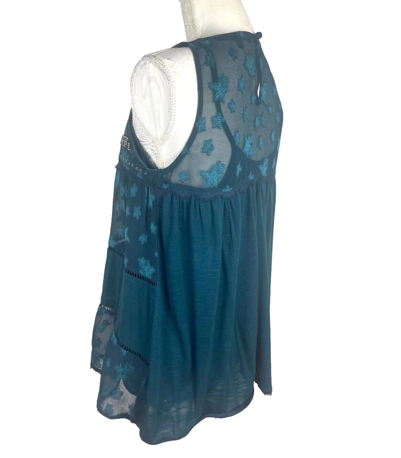 Next Starscene Tunic Top  Women's UK Size 10 Chiffon Layered Embezzled Sparkle