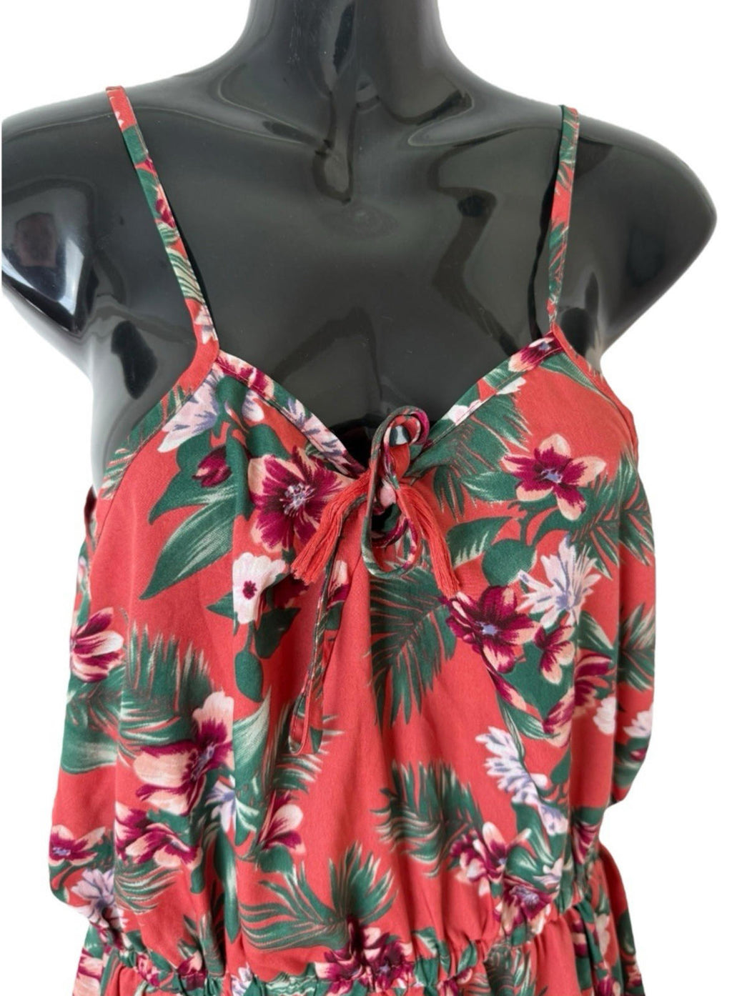 Studio Red Floral Playsuit Spaghetti Strap Women’s UK Size 12 Summer