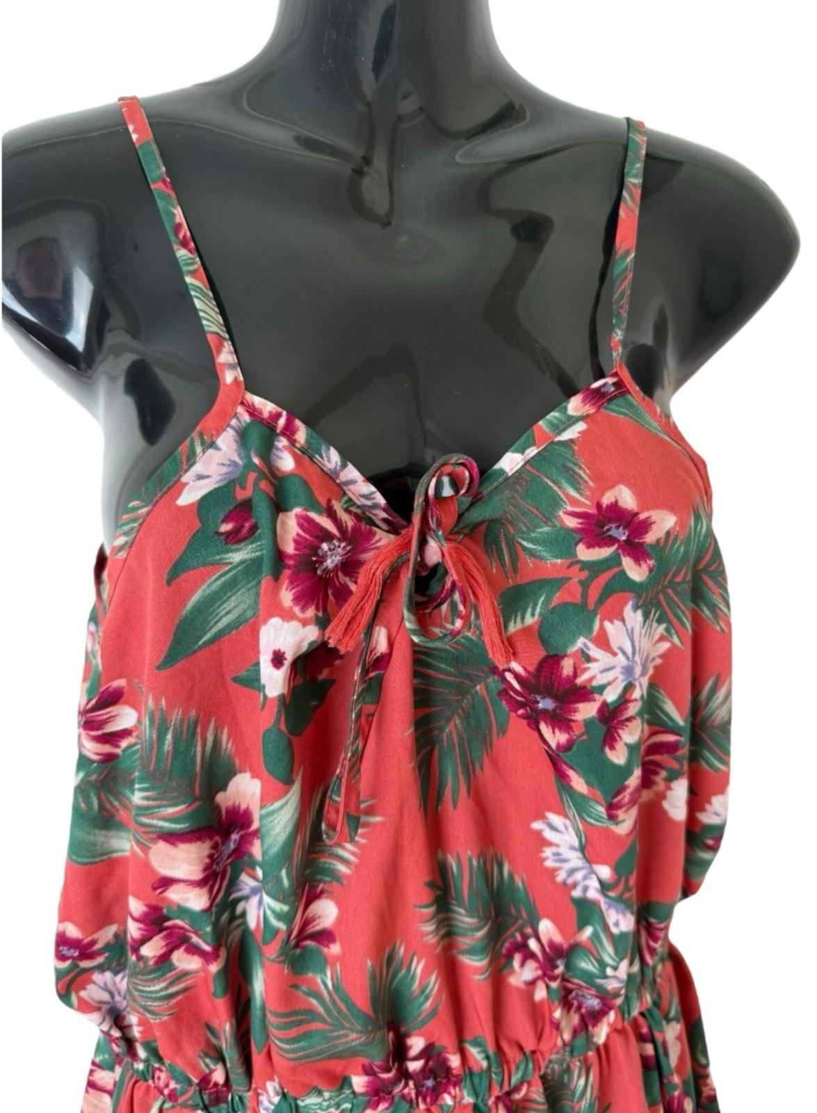 Studio Red Floral Playsuit Spaghetti Strap Women’s UK Size 12 Summer