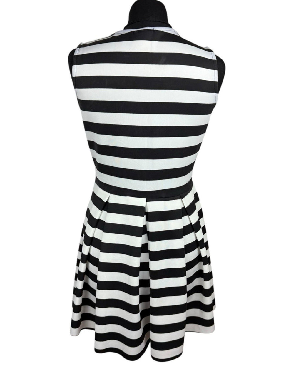 I-X London Striped Dress Women’s UK Size 12 Fit & Flare Sleeveless Pleated Skirt