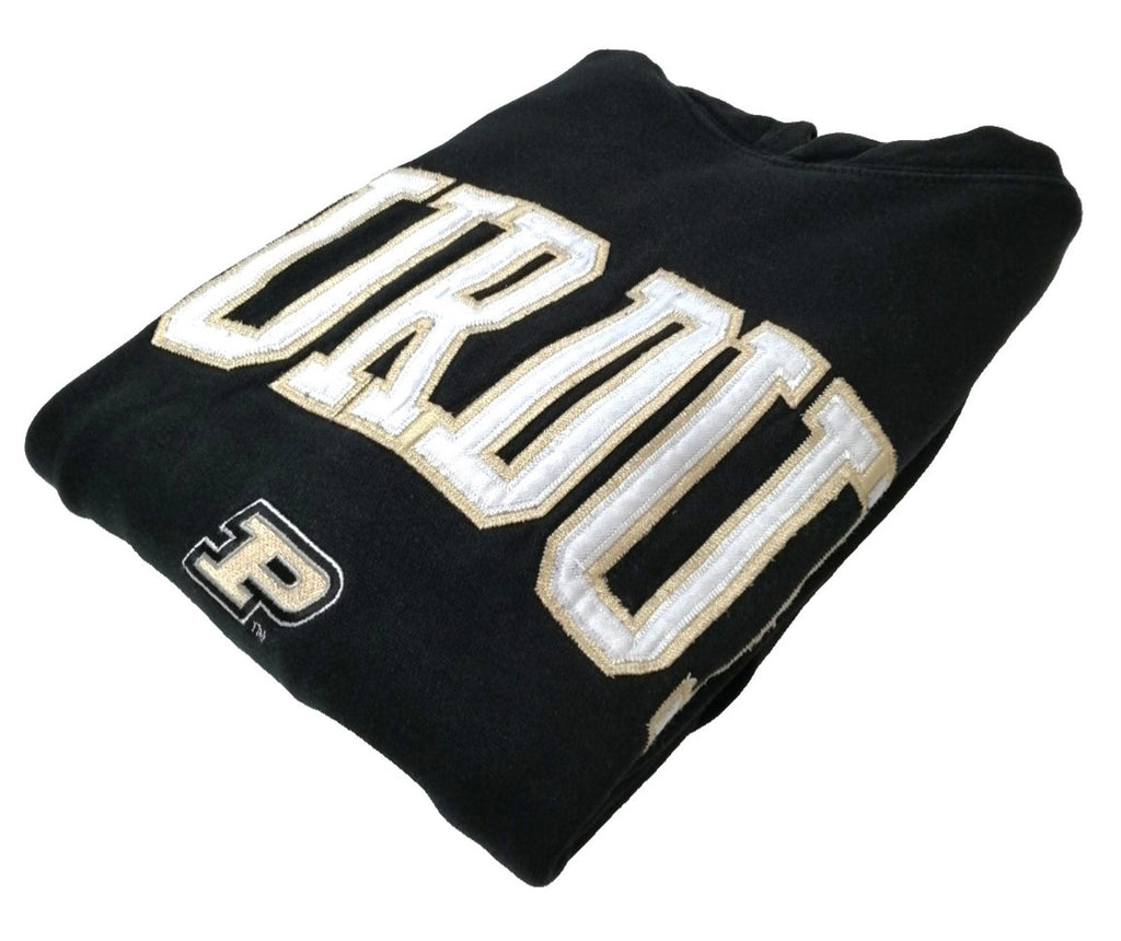 PURDUE Colour Block Hoodie Men's Size M Black Grey Jersey Hooded Pockets Sports
