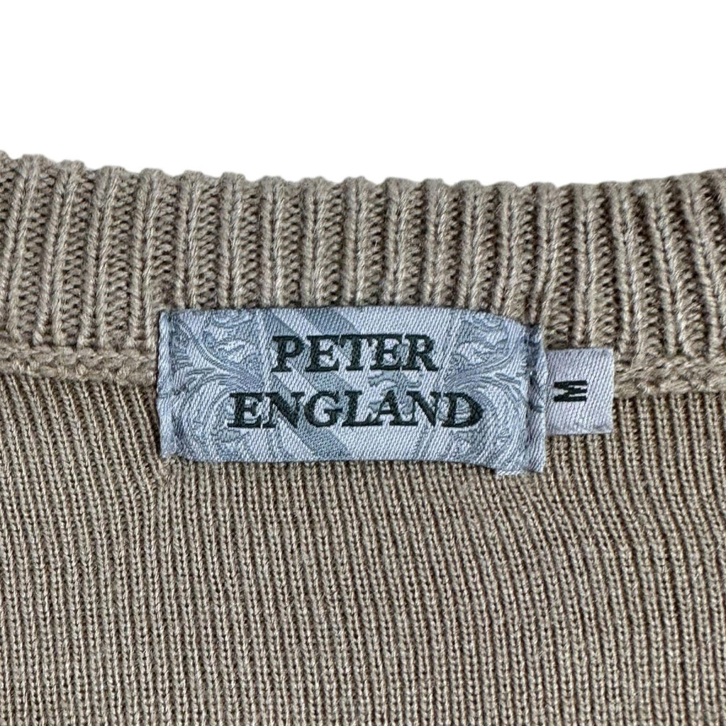Peter England Jumper Men's UK Size M Beige Long Sleeve Knit Crew Neck