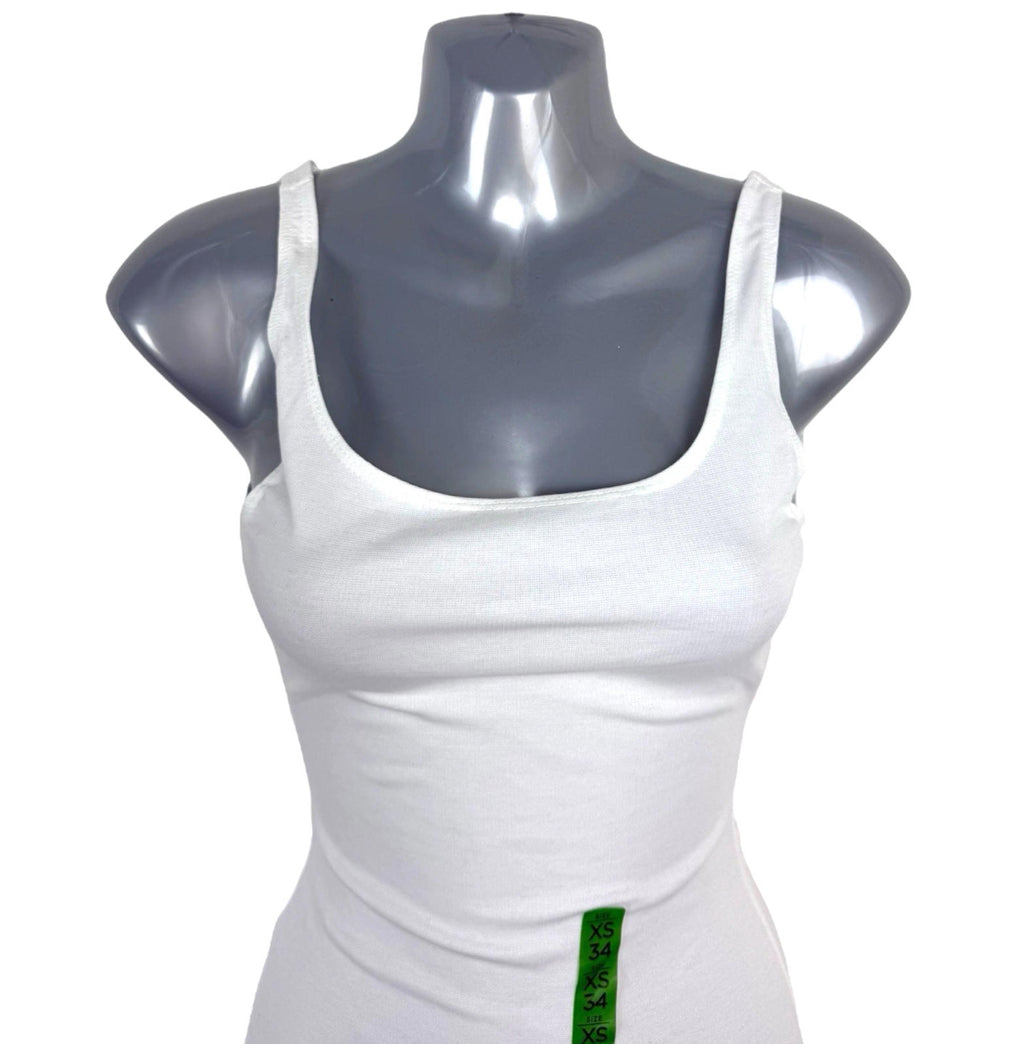 Pull&Bear White Bodycon Dress Midi Stretch Minimal Women’s UK Size XS