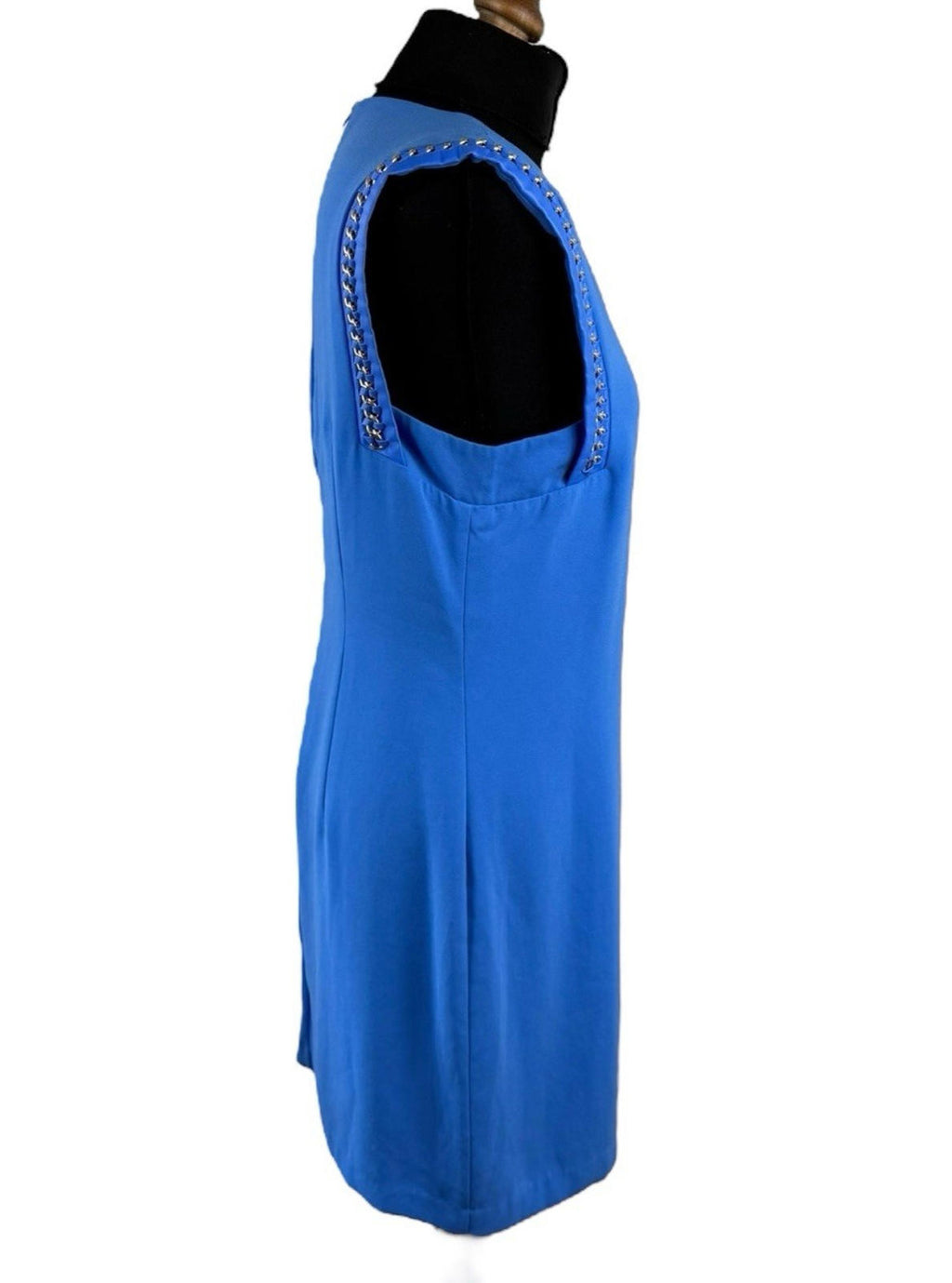 Spotlight By Warehouse Blue Mini Dress Gold Chain Detail Women’s UK Size 14