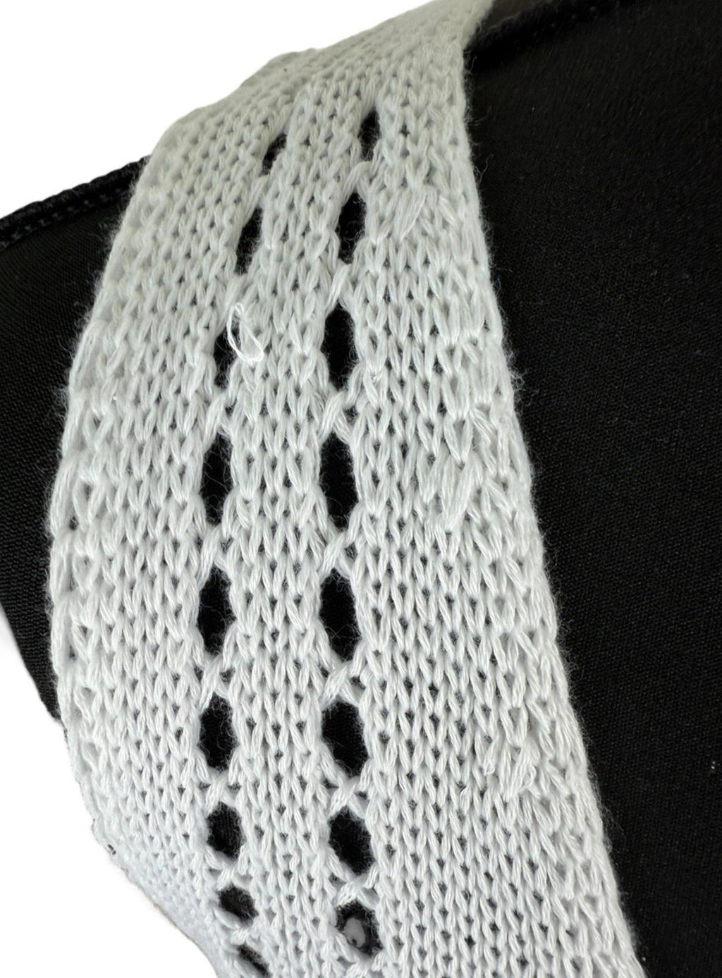 White Knit Micro Crop Top Perforated Hole Design Women’s UK Size 8