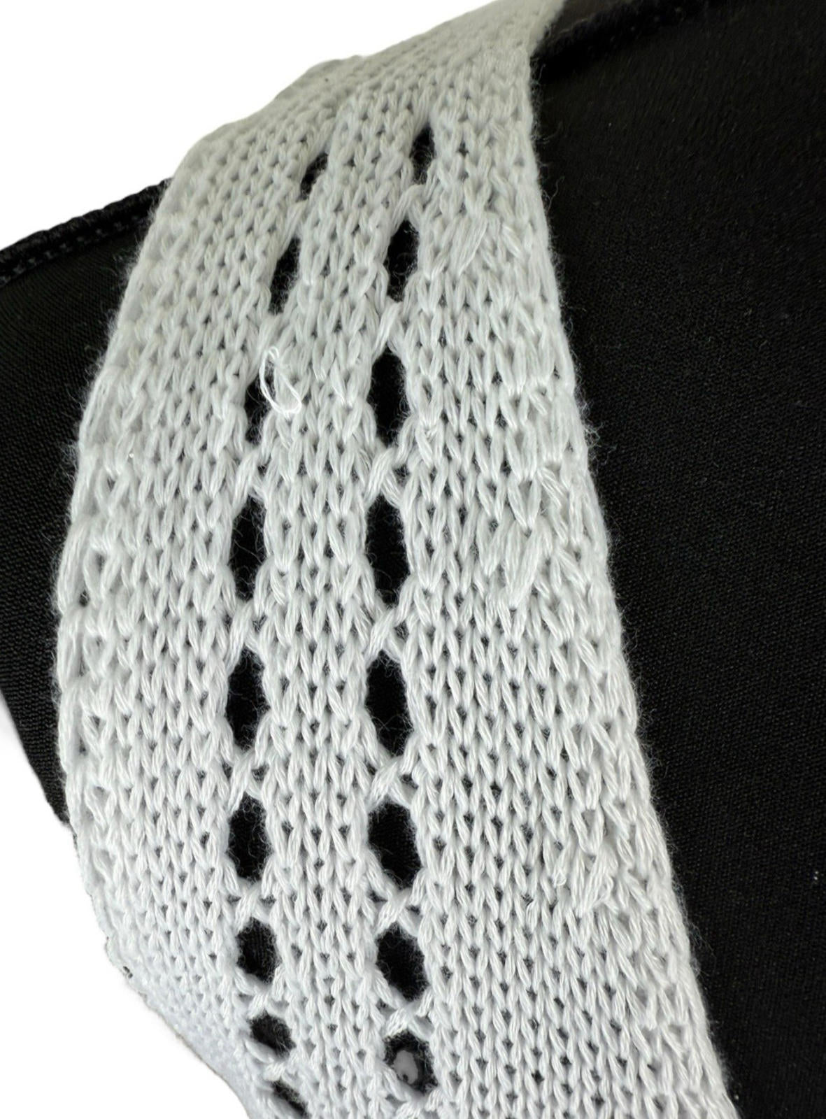 White Knit Micro Crop Top Perforated Hole Design Women’s UK Size 8
