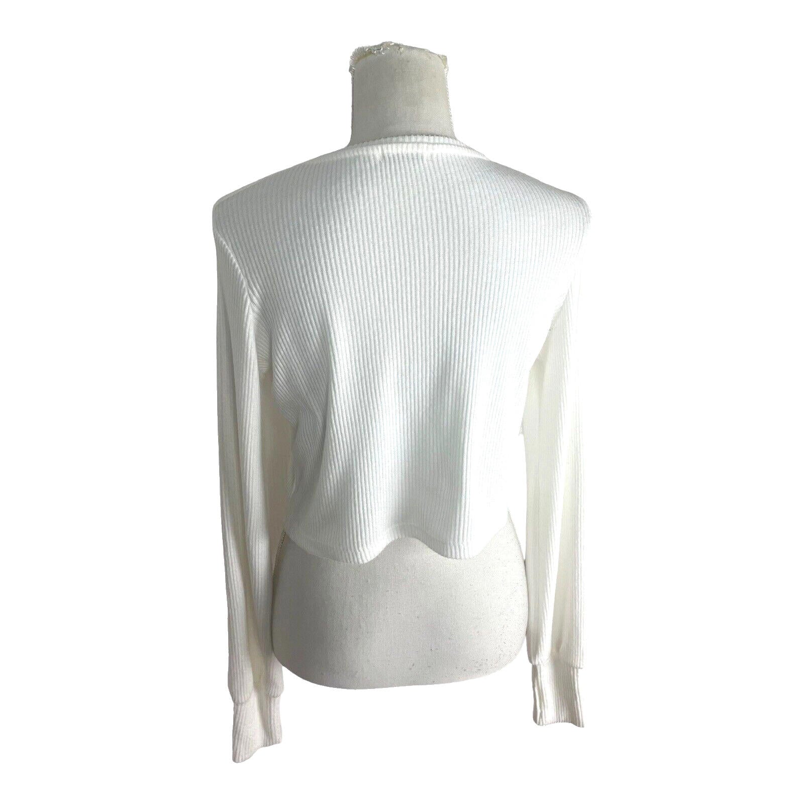 Stradivarius Rib Crop Jumper Long Sleeve Summer Women's UK Size XS