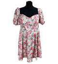 Shein Curve Floral Aline Mini Dress Women’s UK Size 0XL (14) Short Sleeve Pink