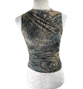 Pretty Little Thing Kahki Satin Tank Top High Neck Stretch Women’s UK Size 8