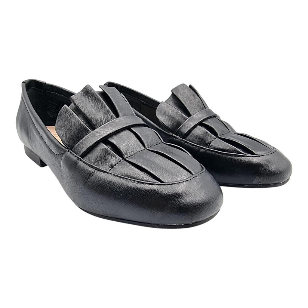 Miss KG Black Slip On Flat Shoes Flats Pleated Nicky Design Women's UK Size UK 3