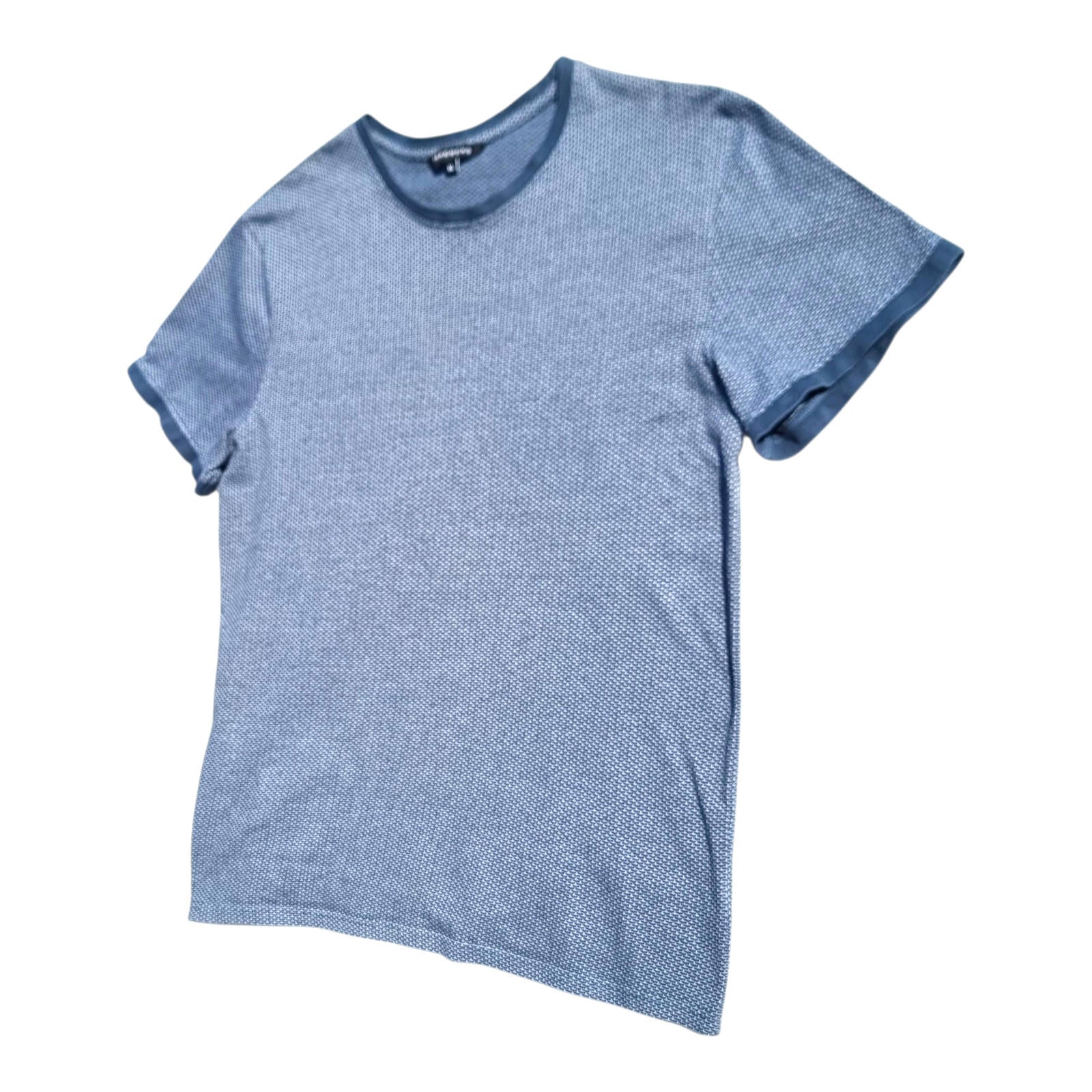 Peacocks T-Shirt Men's UK Size XL Blue Geometric Pattern Crew Neck Summer