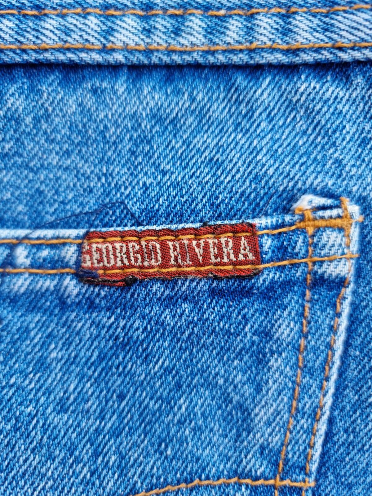 Georgio Rivera Retro Jeans Men's UK Size W30 L30 Blue Denim Straight Leg 90's