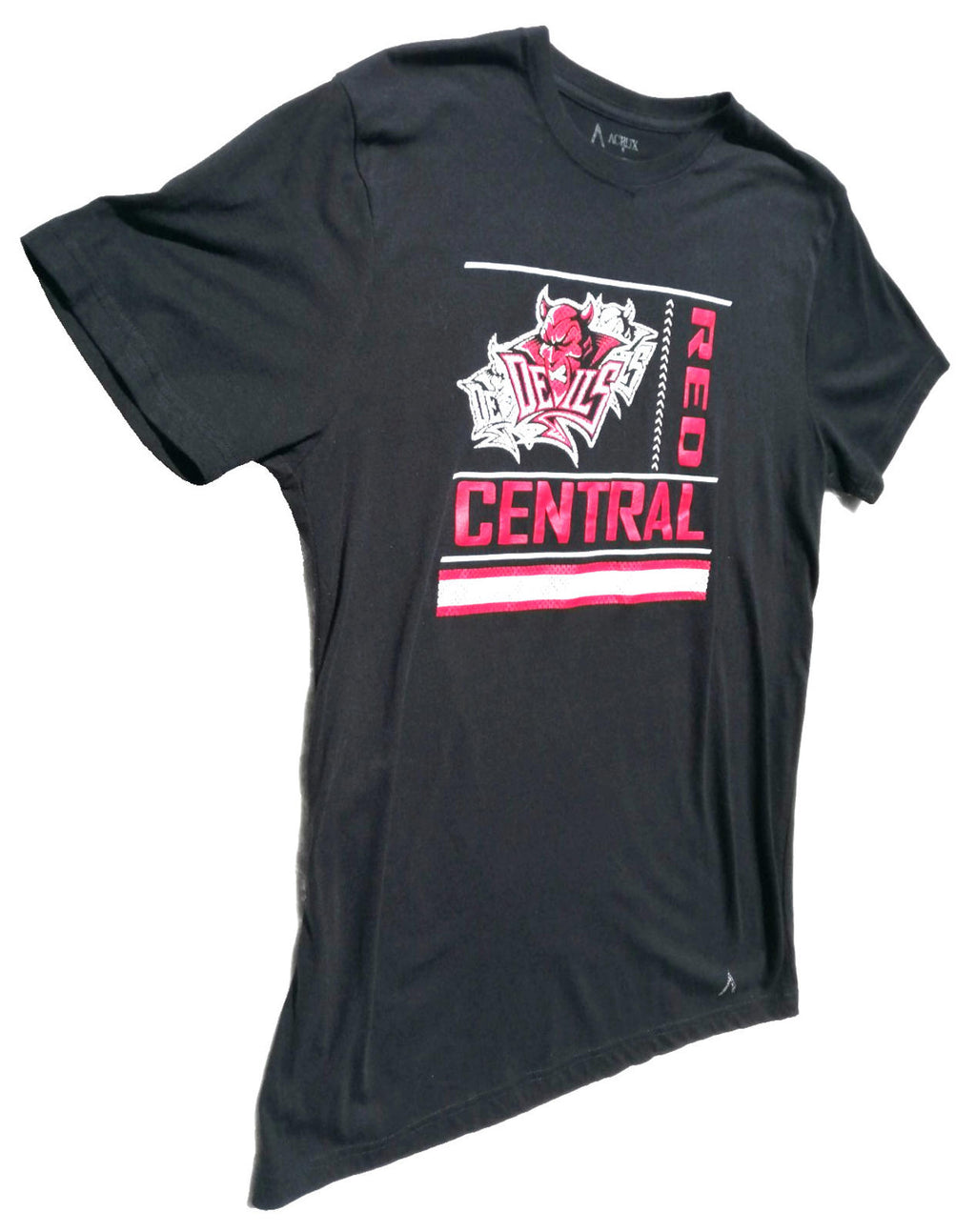 Devil's Red Central Graphic Print T-Shirt Men's Size L Black Crew Neck